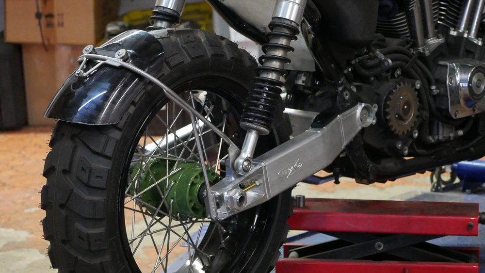 Cafe Racer swingarm mount license plate bracket – Purpose Built Moto