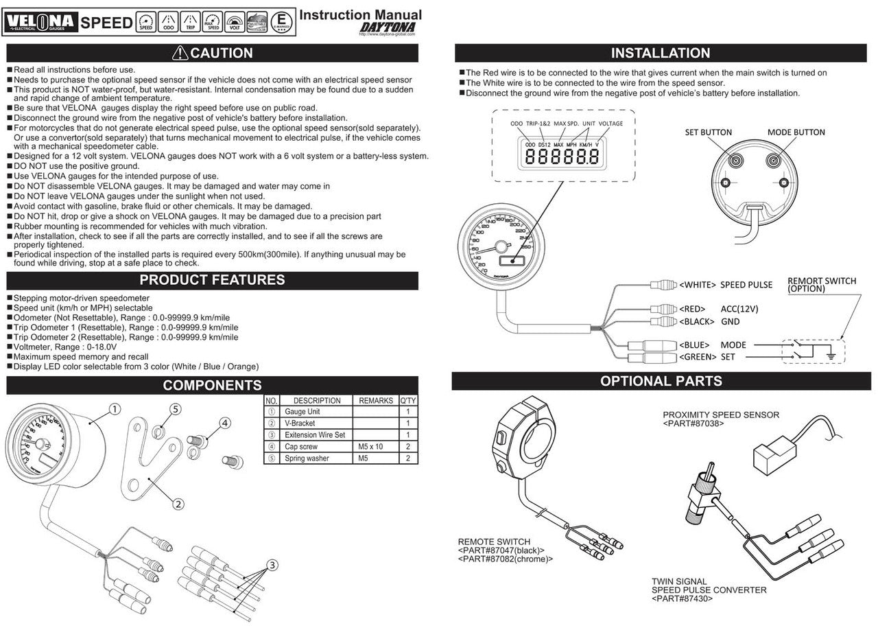 DAYTONA 48 SPEEDO 200KM/H