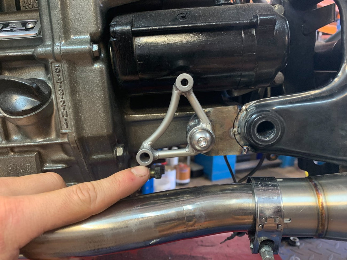 Rearset install on a Honda CX500
