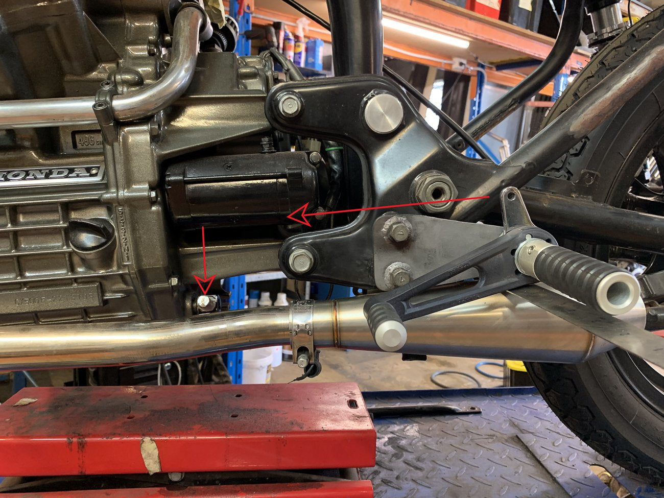 Rearset install on a Honda CX500 Purpose Built Moto