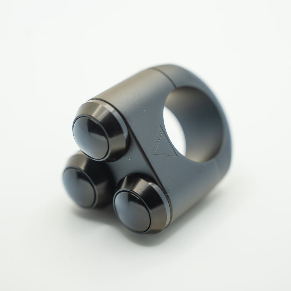 Slim Push 3 Button Switch | Black Block and Buttons 7/8"