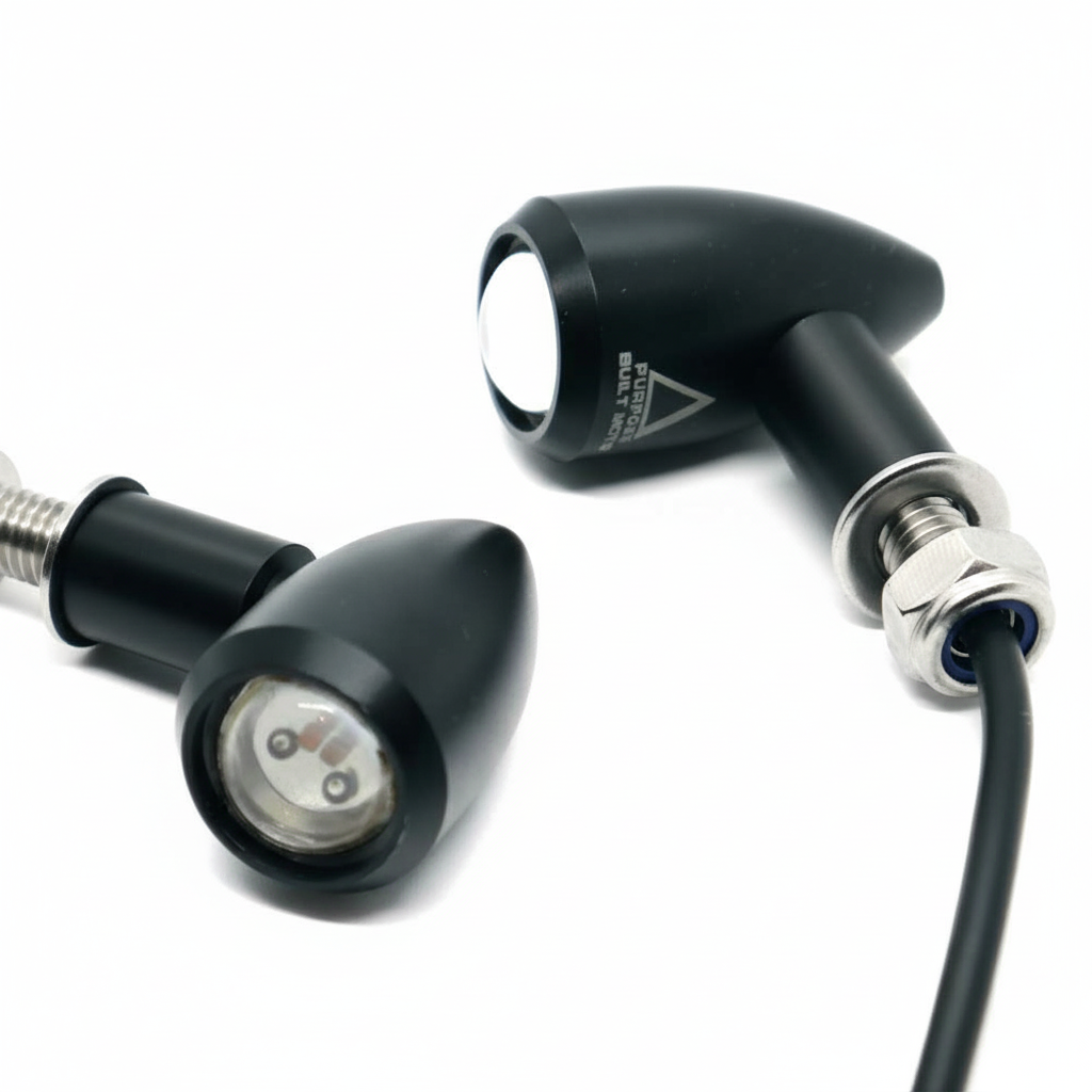 HOLLOW TIP X 3 IN 1 LED INDICATORS BLACK - PURPOSE BUILT MOTO