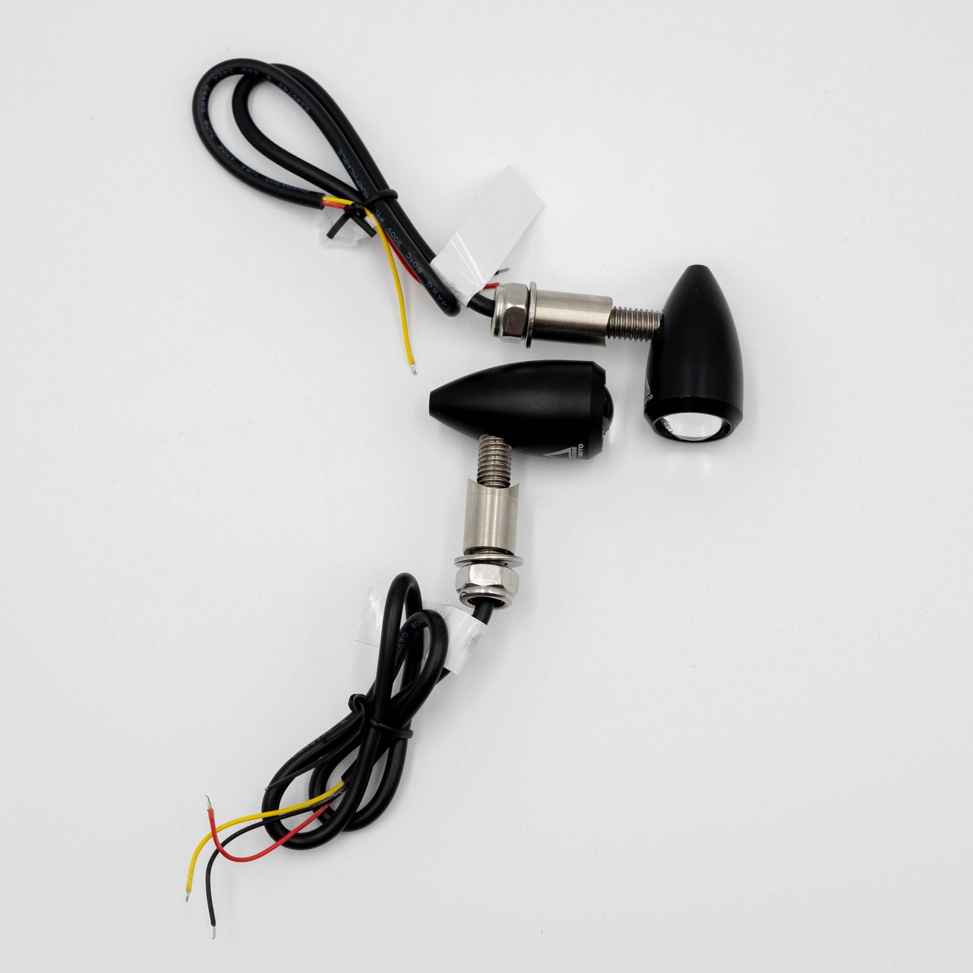 Black Motorcycle Amber Bullet Blinker LED Blinker Signals Turn Tail Light 2set E - Foto 3