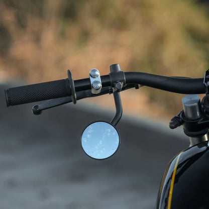 Black Scrambler Motorcycle Side View