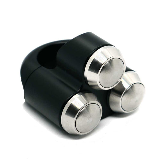 Slim Push 3 Button Switch – Black - 1"