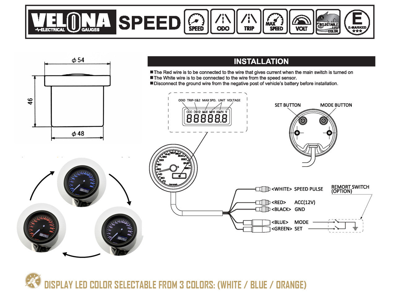 Daytona 48 Speedometer 200km/h | Purpose Built Moto