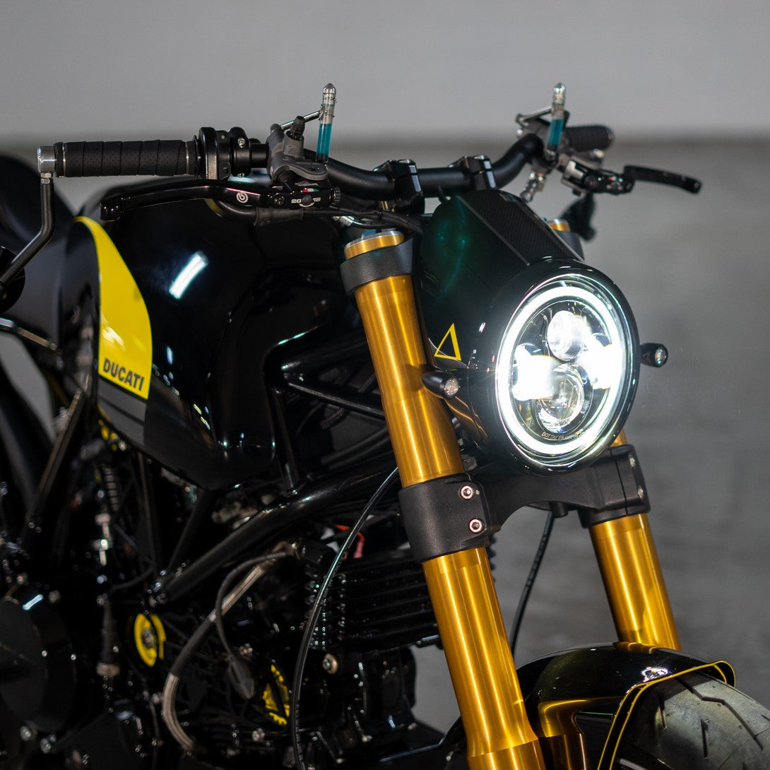 Tacho, 60mm, Black, LED-lit, Custom Cafe Racer, Tracker and Bobber  Motorcycle Parts