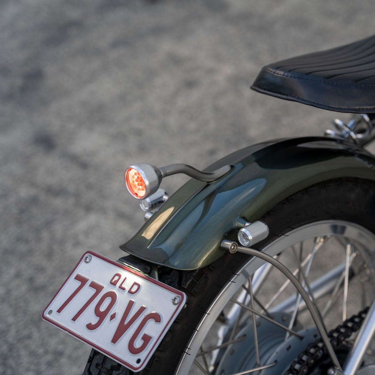 Mini 11-LED Motorcycle Tail Light – 12V Universal, Red Lens, For Cafe Racer / Bobber / ATV