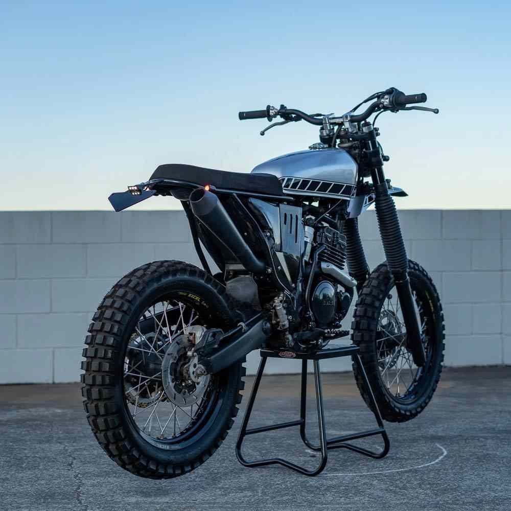 Scrambler Motorcycle Rear View