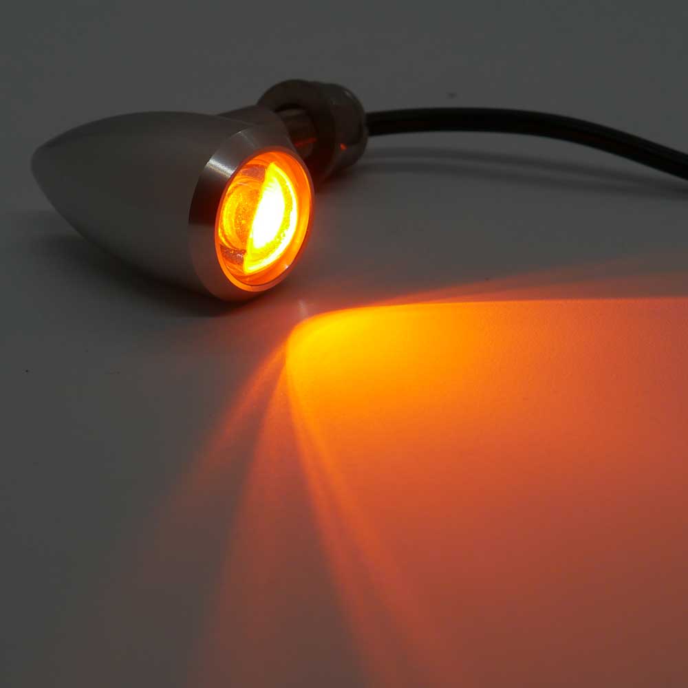 Citomerx LED Mini Indicators – Orange Bullhorn M8, E-Tested For ATV & Motorcycle (2-Piece Set)